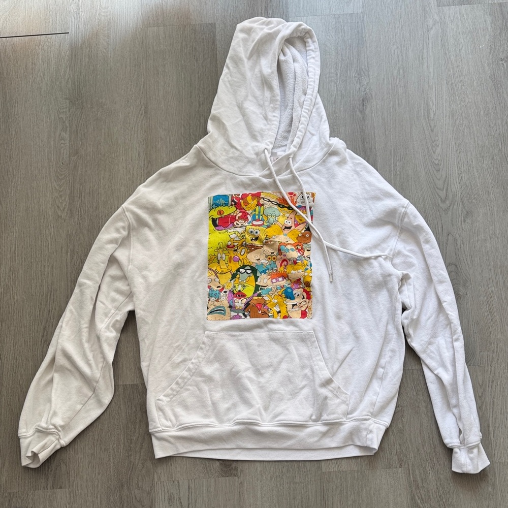 White Graphic Hoodie